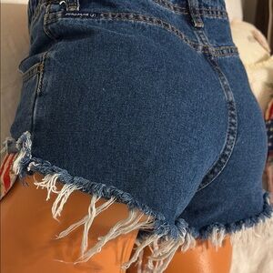 Vintage Y2K Denim Shorts with JULY 4th American Flag Accents S/M USA